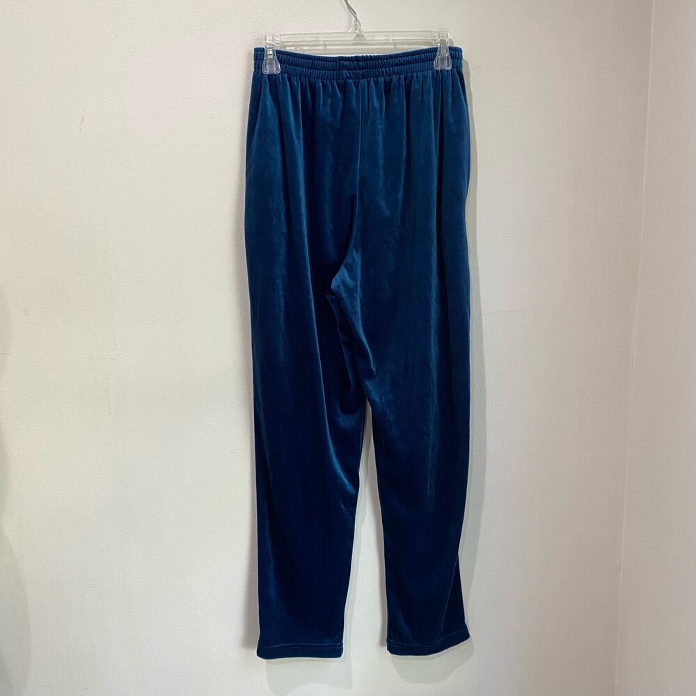 Diane Von Furstenberg VTG 80s Blue Velvet Pants Small Y2K Lounge‎ Chic